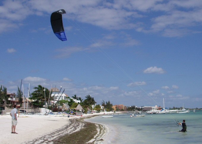 Kite boarders get it going!